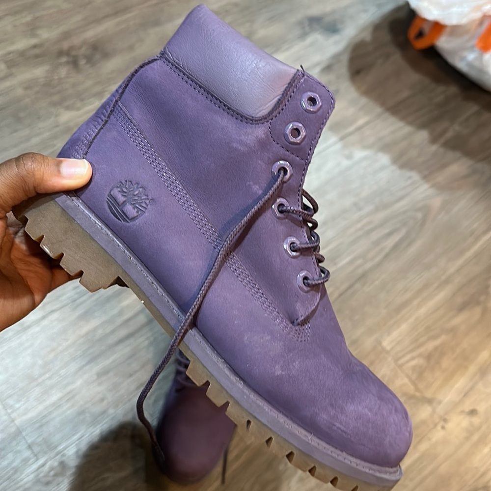 purple timberland boots